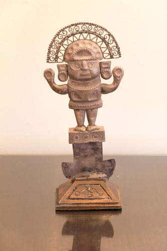 Figura De Plata Peruana. Indio Tumi. Cuchillo Ceremonial
