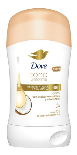 Desodorante Dove Clear Tone Previene Reduce Las Manchas 45 G Fragancia Neutro