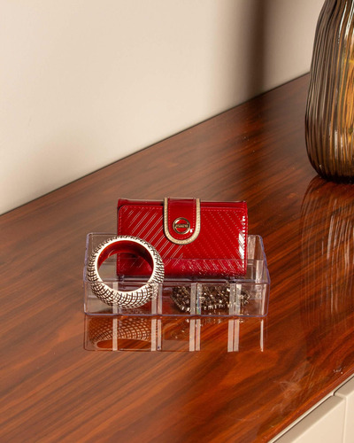 Caixa Organizadora Bisotê 8 Divisórias 18x15x10 Cm Cristal