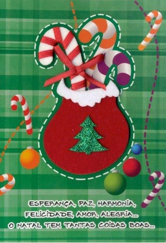 Cartão Fina Idéia Sazonal Natal - P Saquinho Com Bengalas