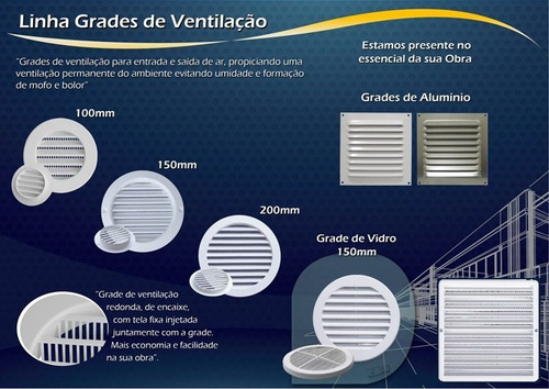 Imagem 8 de 9 de Kit 4 Grades De Ventilação Alumínio Itc 20x20cm C/tela