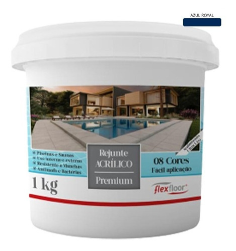 Rejunte Acrílico Impermeável Flexfloor 1kg Azul Royal