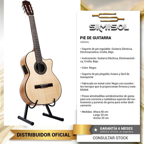 Imagen 3 de 5 de Soporte Pie Plegable Para Guitarra Criolla - Firme Y Seguro