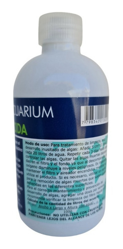 Imagen 3 de 7 de Alguicida Puro Acuarium Acuario Estanque Pecera 250cc