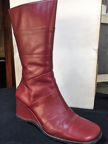Botas Cuero Rojo N°38 Media Caña