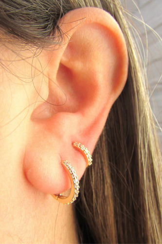 Brinco Argola Agnes P Banhado A Ouro 18k
