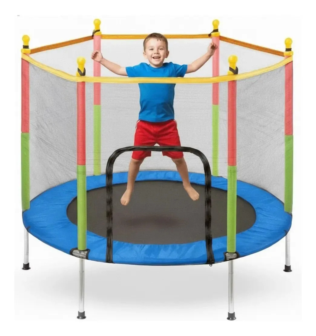 Cama Elástica Abkids 1,4m com Rede de Proteção para Crianças Até 45kg