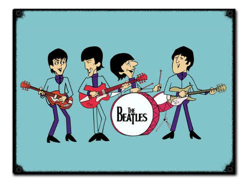 #869 - Cuadro Vintage Rock - The Beatles Poster No Chapa