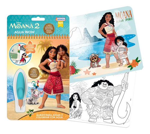 Agua Wow Moana 2 Album Para Colorear Con Agua Original De Ta
