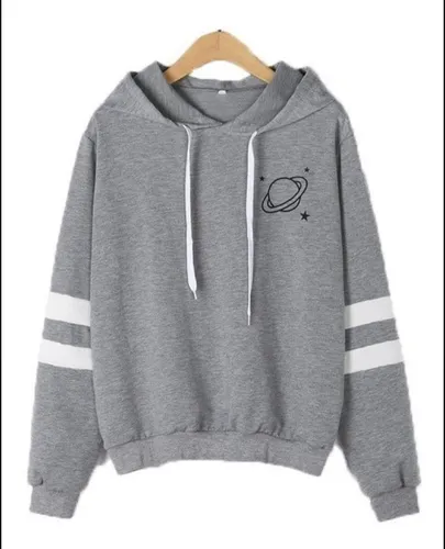 Blusa Moletom Feminino Planeta Com Listras Estilo Tumblr