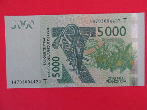 Billete Banco De Togo Africa Occidental 5.000 Francos  Unc