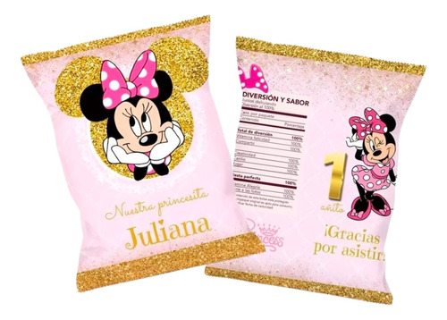 Bolsas De Papas Personalizadas (chip Bags) Minnie Mouse 30pz