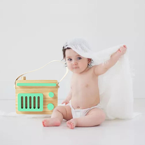 Bebé Juguete Madera Mini Radio Juguete Aprendizaje