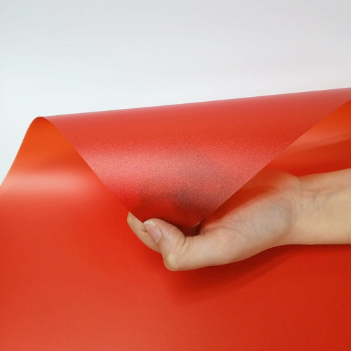 Celuloide En Laminas Esmerilado Traslucido Rojo 49x50 X1