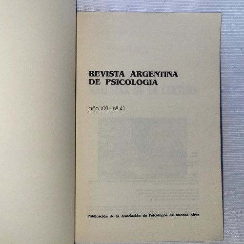 Imagen 3 de 8 de El Cuerpo Malestar De La Cultura Revista Argen Psicologia 41