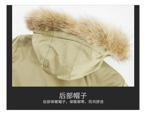 Abrigo Algodón Con Cuello Pelo Felpa Invierno Para Hombre