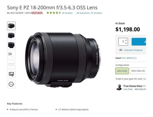 Sony E-mount Pz 18-200mm Selp18200 A6000 A6500 Perfeita