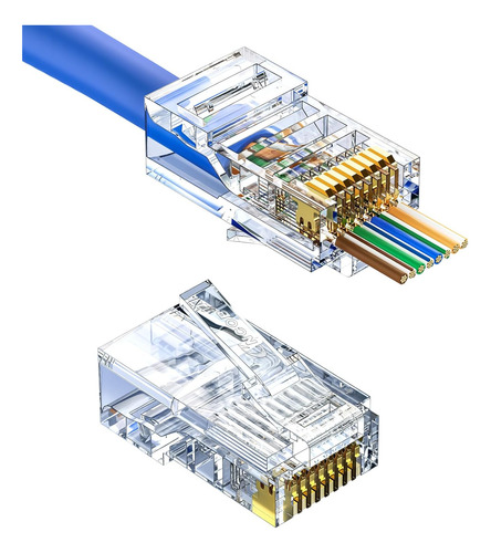 Vcelink Rj45 Cat5e Cat5 Conectores De Paso, Extremos Cat5e R