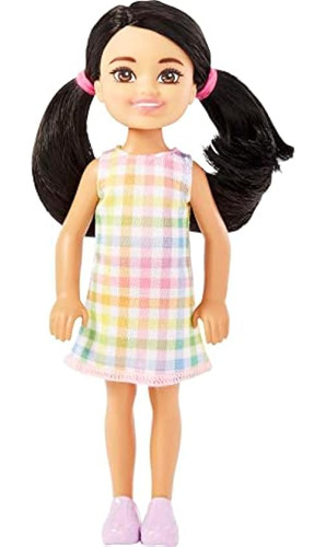 Muñeca Chelsea Vestido A Cuadros Moda Juguete Barbie ;o