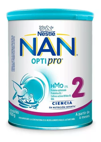 Leche de fórmula en polvo sin TACC Nestlé Nan Optipro 2 sabor * en lata de  1 de 900g - 6 a 12 meses