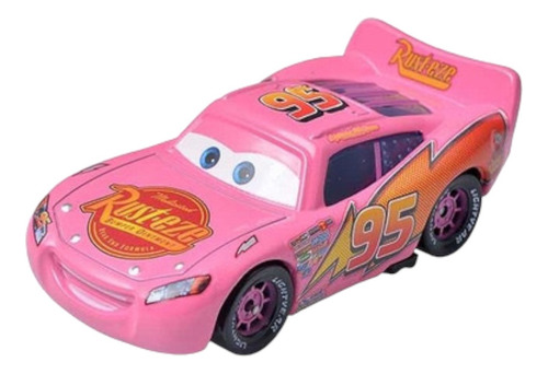 Cars Disney Pixar Mcqueen Rosa Metal Escala 1:55
