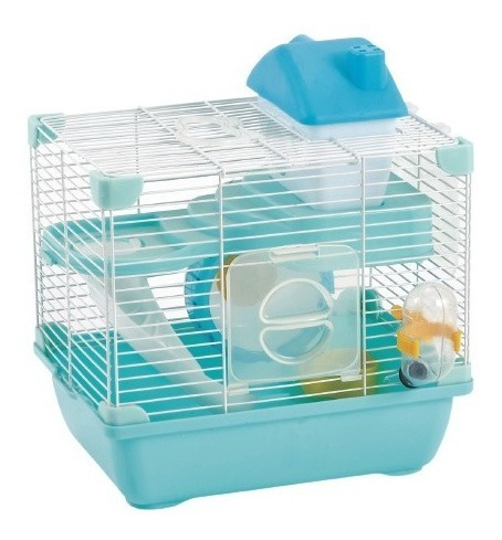 Jaula Plastica Hamster Land Azul Plataforma Casa Sunny