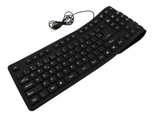 Teclado Flexível Silicone Usb Dobrável Notebook Pc Tablet