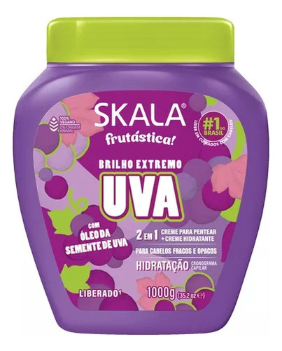Creme Skala Frutástica! - Brilho Extremo Uva - Pote 1 Kg