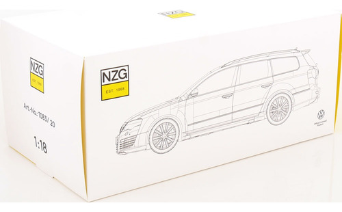 Miniatura Carro Vw Passat R36 Variant 2009 Azul 1:18 Nzg Azul