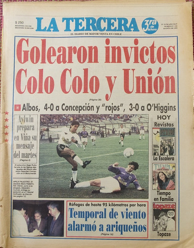 Diario La Tercera 1993 Invictos Colo Colo Y La Union (d29