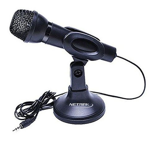 Netmak Nm-mc2 Microfono De Pc Con Base Plug 3.5 Mm