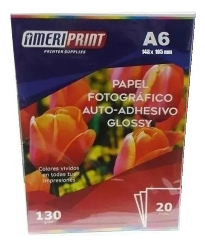 Papel Fotográfico Ameriprint Auto-adhesivo Glossy 130g A6