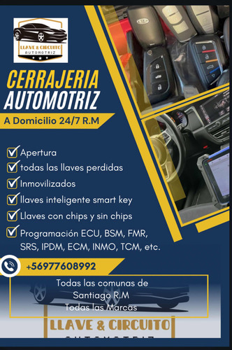 Cerrajería Automotriz A Domicilio 24/7