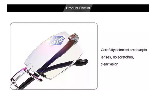 2 Lentes Bifocales Antiluz Azul, Para Cerca Y Lejos, 100-250