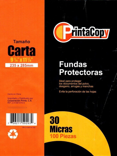 Hojas Fundas Protectoras Ofiart Oficio 35 Micras 100 Piezas