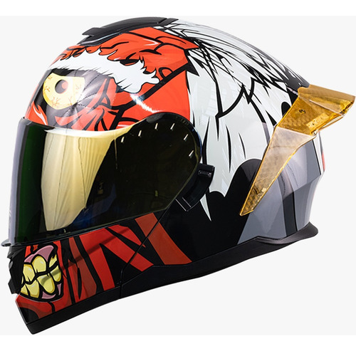 Casco Kov Dos Caras Original Dc Dot Abatible Luz Led + Gafas