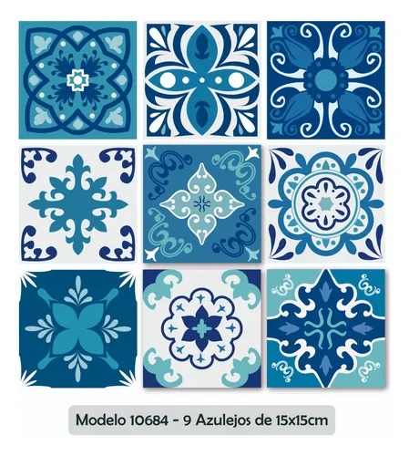Azulejos Adhesivos Vinilos Decorativos Cocina Azul Y Blanco