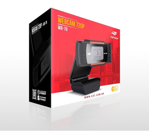 Webcam C3tech - Câmera Hd 720p Wb-70 Preta