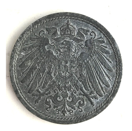 * Imperio Alemán. 10 Pfennig De 1921. Acero. Km# 26 (Usado)