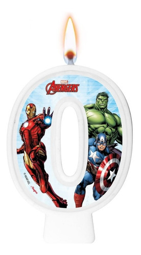 Número 0 - Vela Os Vingadores Avengers - Para Bolo E Festa
