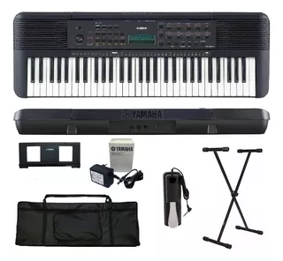 Kit Teclado Arranjador Yamaha Psr-e273 61 Teclas Preto