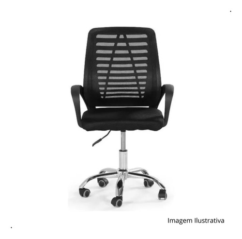 Conjunto Assento E Encosto C/ Tela Mesh Ergonômico Preto