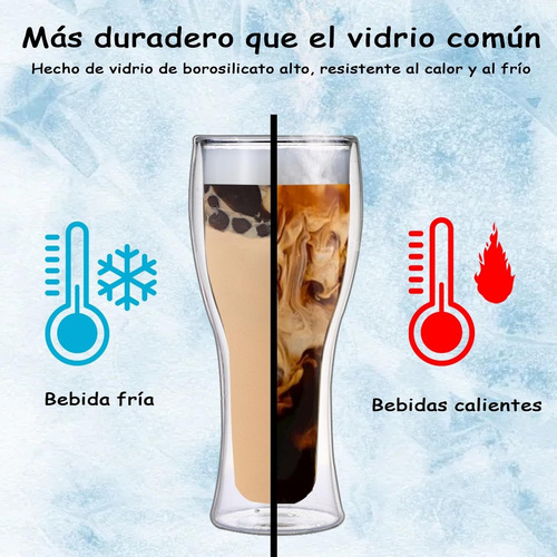 4 Vasos Doble Pared 500ml - Vasos Doble Pared Cerveza