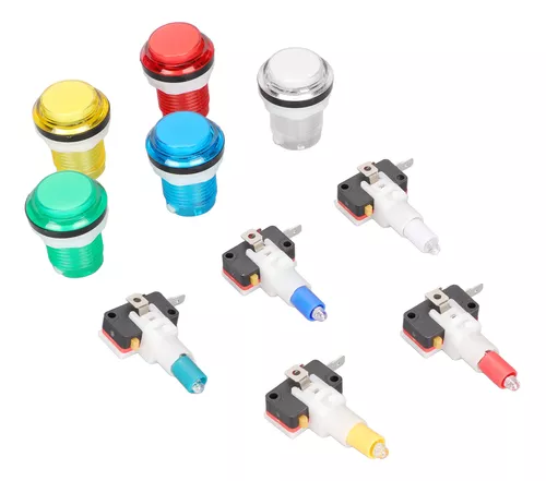 Pulsador De Juego Arcade De 32 Mm, Luz Led De 5 Colores, Rei