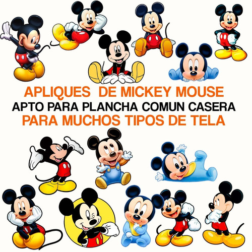 Parches Termoadhesivos Mickey Mouse Disney  Aplique Textil 
