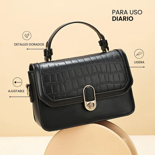 Olabag Bolsa Cruzada Negra a cuadros