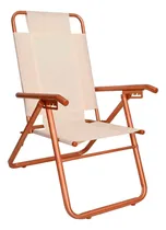 Comprar Reposera Descansar De Aluminio Y Coversol Cobre\u002Fcrema Cobre\u002Fcrema