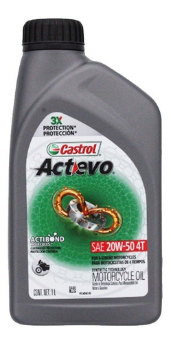 20w50 Castrol Actevo 4t Semi Sintético Aceite Moto