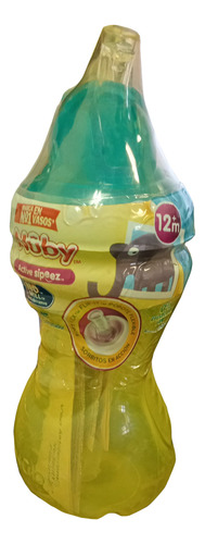 Vaso Flip It Popote Nuby 12oz Amarillo