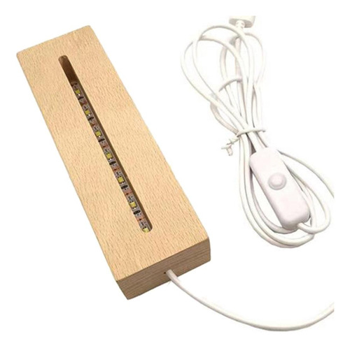 Usb Madera Led Luz Ranura Escritorio Pantalla Base Tipo A